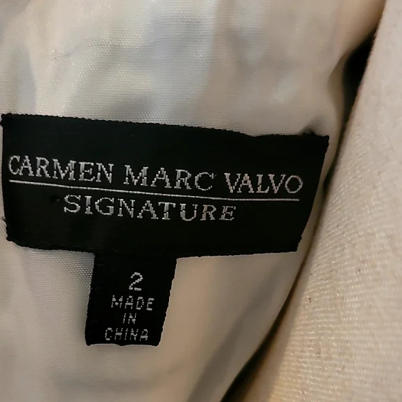 Carmen Marc Valvo Black and White Bodycon Midi Dress NWOT - Picture 2 of 7